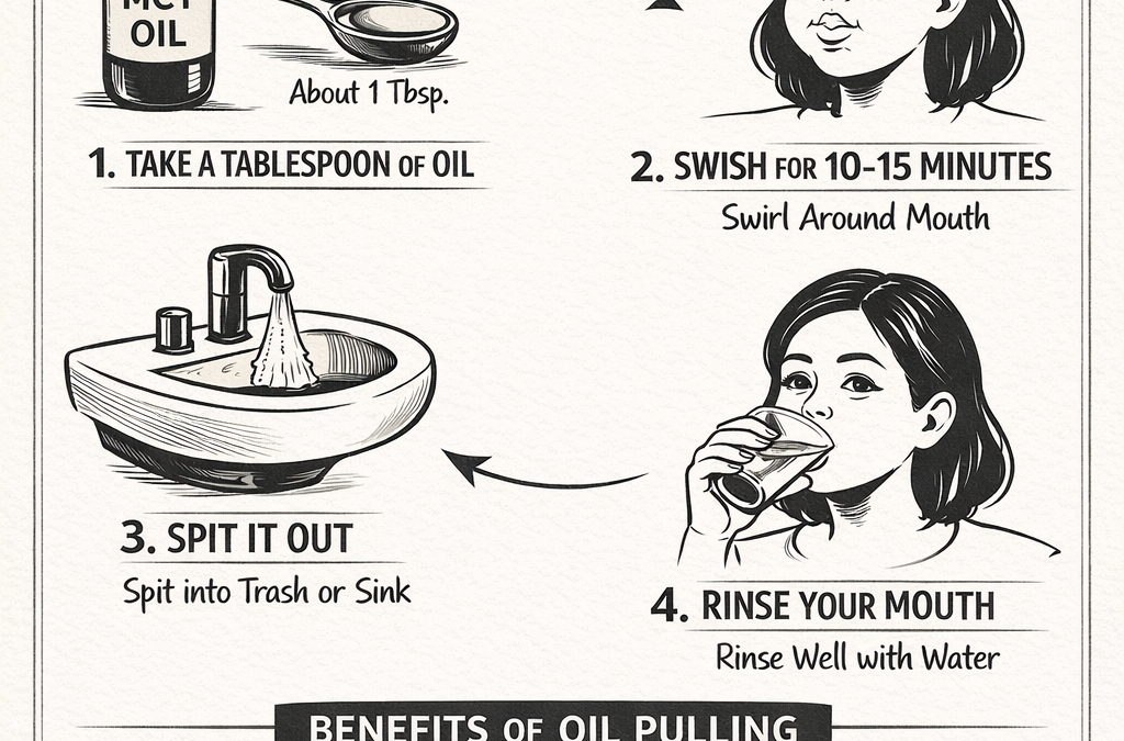 How to Do Oil Pulling for Oral Hygiene illustrated step-by-step guide