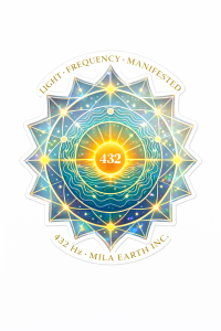 432 Hz Sacred Frequency Sun-Catcher Sticker, handmade by Mila Earth