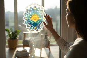 432 Hz Sacred Frequency Sun-Catcher Sticker, alternate view 4