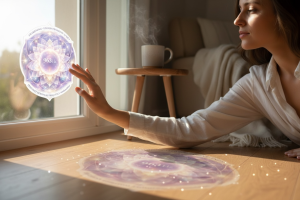 963 Hz Awakening Frequency Sun-Catcher Sticker, alternate view 1