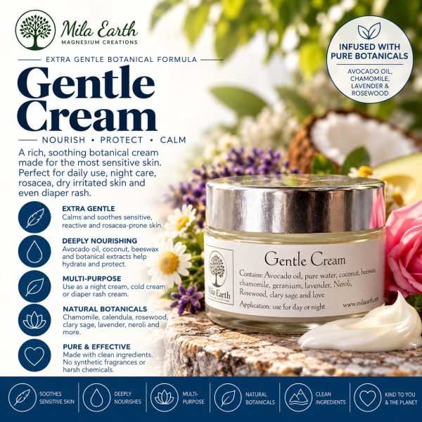 Mila Earth Gentle Cream for sensitive skin with avocado oil and chamomile