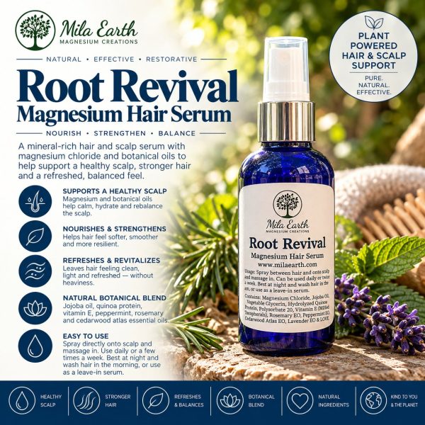 Mila Earth Root Revival Magnesium Hair and Scalp Serum spray bottle