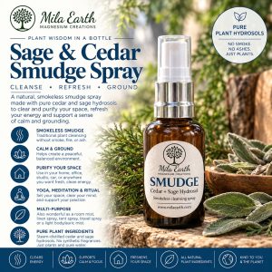 Mila Earth Sage and Cedar smokeless smudge spray