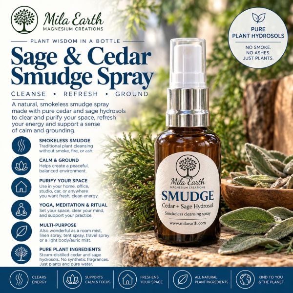 Mila Earth Sage and Cedar smokeless smudge spray