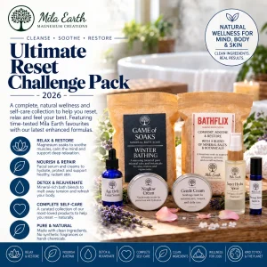 Ultimate Reset Challenge Pack 2026 with Game of Soaks, Bathflix, Age Defy serum, Niaglow cream, Gentle Cream, Super Hydra Spray and Tension Tamer